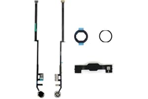 Dedyel Home Button Replacement for iPad 7th/8th/9th Generation (10.2 Inch, 2019/2020/2021) A2197 A2270 A2602 Incl Flex Cable Connector (Black Gold Ring)