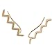 Humble Chic ZigZag Ear Climbers - Chevron Zig Zag Ear Cuff Crawler Stud Earrings, Safe for Sensitive Ears, 14k Yellow Zig Zag, Gold Plated, Hypoallergenic
