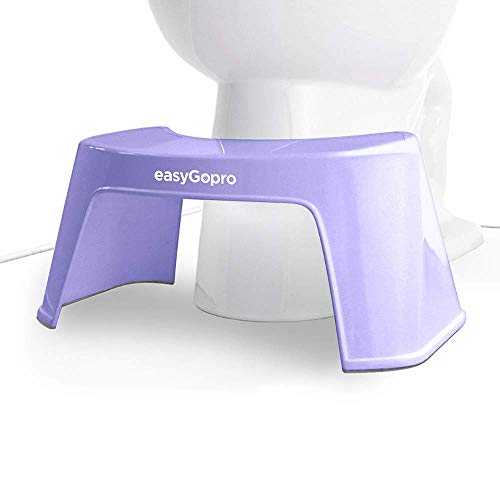 easyGopro - Go time just got easier - 7.5" Discreet | Squatty Bathroom Toilet Stool | Compact  | Sturdy | One Size Fits All  | Lavender