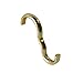 Narrow Picture Rail Hooks Brass Finish - 10 Pack - Molding Hooks