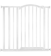 Ozzy & Kazoo Deluxe Extra Tall Walk-Through Arch Dog Gate, Fits Openings 28.75-39.75” Wide, White...