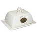 Butter Dish with Lid Handle Cover, 6.9 Inch Ceramic Keeper, Cream White