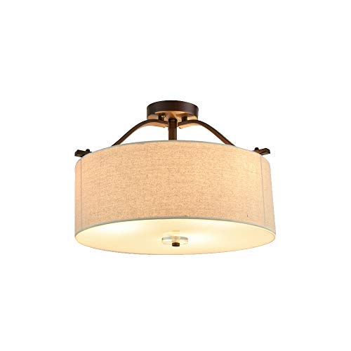 Starry Lighting 63619 Vintage Circular Fabric Ceiling Light Semi