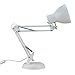 ToJane LED Long Swing Arm Desk Lamp Clamp Metal Architect Adjustable Folding Twin-Arm Clip-on Table Lamp (White+Metal Base)