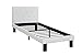Poundex PU Upholstered Platform Bed, Twin, White
