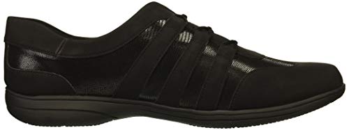 TROTTERS WOMEN’S JOY SNEAKER, BLACK PATENT SUEDE, 8.5 W US
