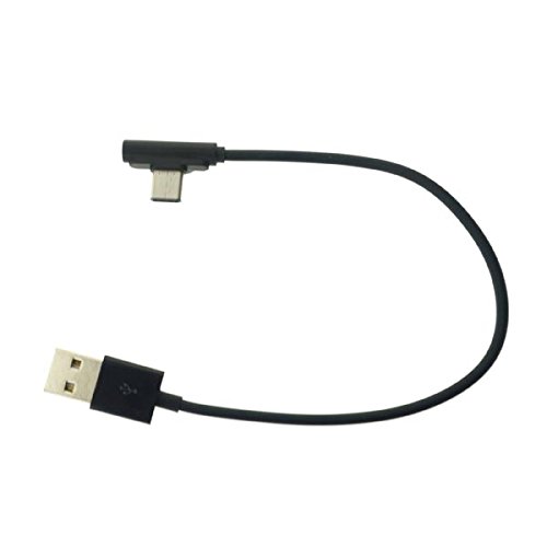 System-S USB 3.1 Type C Male 90° Angled to USB A 2.0 Male Adapter Cable Data Cable Charging Cable 25 cm Black 10069055013431