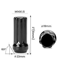 DYNOFIT 14mmx1.5 Wheel Lug Nuts, 32x Black M14x1.5