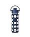 Lifefactory 16-Ounce BPA-Free Glass Water Bottle with Flip Cap and Silicone Sleeve, Midnight Blue