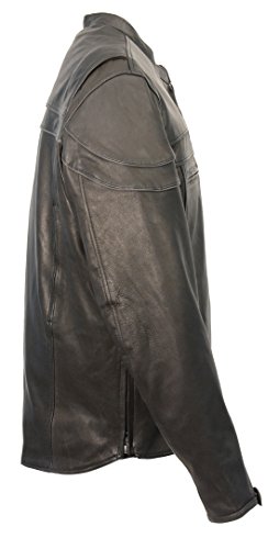 Milwaukee Leather Men's Premium Leather Vented Scooter Jacket (Black, 5X-Large)