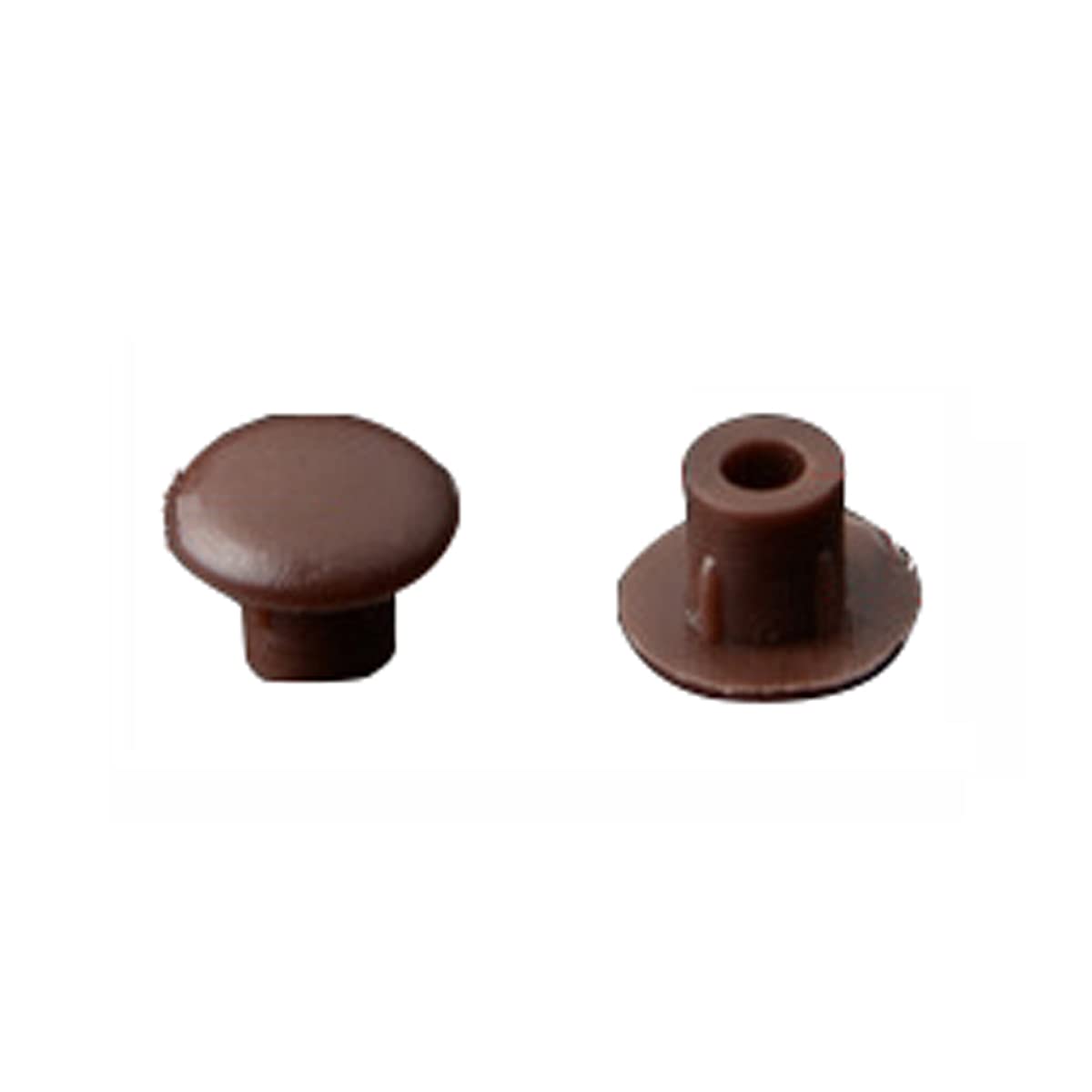 Plastic Hole Plug, Cylindrical Hole Dia. 5mm Straight Pattern Hole Cover End Cap Flush Mount Hole Plug, Dark Brown, 100 Pcs