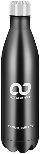 Alpha Armur Double Wall Vacuum Insulated Stainless Steel Water Bottle with Wide/Narrow Mouth