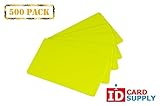 Pack of 500 Yellow CR80 PVC Cards | 30 mil by easyIDea