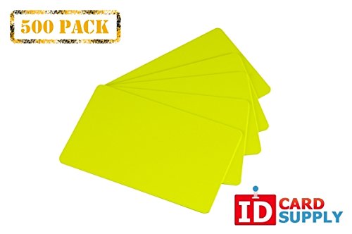 Pack of 500 Yellow CR80 Standard Size PVC Cards | 30 mil Thickness by easyIDea