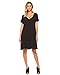 Criss Cross Trim V Neck Short Sleeve Tunic Dress for Women