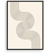 Haus and Hues Line Art Mid Century Modern Wall Decor - Boho Prints Wall Art Abstract Geometric Wa...