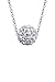 925 Sterling Silver Crystals Ball Pendant Necklace 18 Inch Sterling Silver 1mm Chain