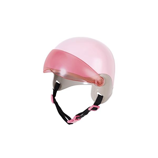 BABY born 825914 City Scooterhelm Puppenhelm mit verstellbarem Visier und Riemen, Puppenzubehör 43 cm, rosa – Bild 3