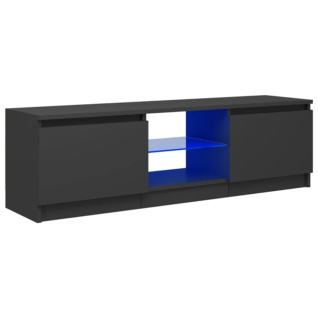 vidaXL-Mueble-para-TV-con-Luces-LED-Soporte-Mobiliario-Aparador-Estante-Salon-Sala-de-Estar-Dormitorio-Decoracion-Gris