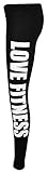 Forever Womens Love Fitness Slogan Print Long Stretchy Leggings