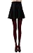 HeyUU Women's 80 Denier Soft Opaque Tights, High Waist Solid Color Footed Pantyhose 20+ Colors Burgundy