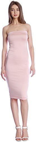 DNA Couture Women's Basic Strapless Bodycon Mini Tube Dress