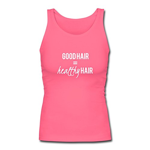 Spreadshirt Hair Length Check Healthy Hair Women's Longer Length Fitted Tank, S, Fuchsia