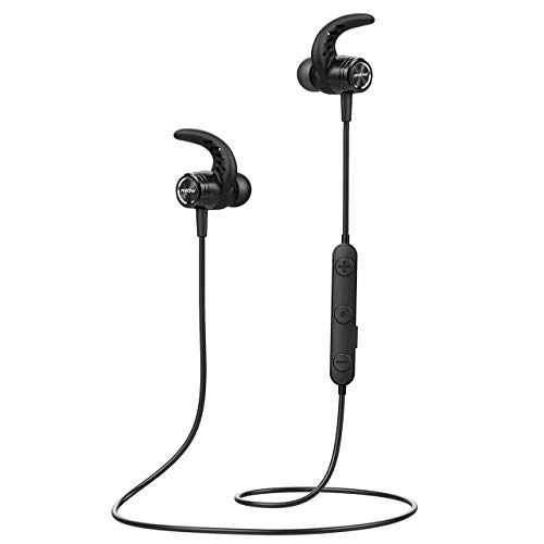 Mpow S10 Bluetooth Headphones Sport, IPX7 Waterproof Wireless Earbuds Sports W/8 Hrs Playtime,Hi-Fi & HD Stereo Sound, Running Earbuds Headphones Wireless Magnetic Earphones In-Ear for Workouts, Black
