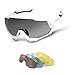 ROCKBROS Polarized Sports Sunglasses with 4 Interchangeable Lenes for Men Women