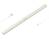 OxyLED Motion Sensor Closet Lights Under Cabinet Lighting, USB Rechargeable, Stick-on Anywhere Wireless Wardrobe Light Bar, Security Light for Kitchen, Stairs, Closet, 36 LEDs, T-02 Plus, Warm Light