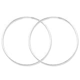 Designs by Nathan, Endless 925 Sterling Silver Seamless Tube Hoop Earrings, 15 Styles and Sizes (Slender 1.3mm x 50mm)