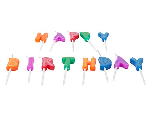 Jacent Happy Birthday Letter Candle Cake Toppers, 13 Count per Pack - 1 Pack