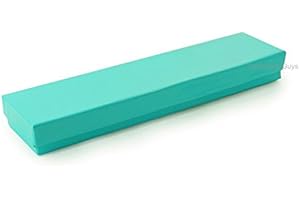 THEDISPLAYGUYS FOR YOUR MODERN LIVING TheDisplayGuys - 100-Pack #82 Cotton Filled Cardboard Paper Jewelry Box Gift Case - Teal Green (8 1/16" x 2 1/4" x 1 3/8")