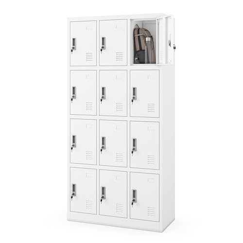 Jan Nowak Umkleideschrank Personalschrank Metall, 12 Faecher, abschliessbar