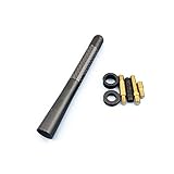 KeyZone 4.7" 12cm Universal Aluminum Sports Style Carbon Fiber Car AM/FM Radio Aerial Antenna Screws Black