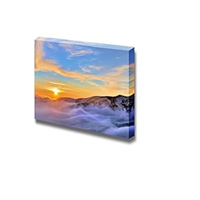 Sunset in The Winter Mountains Landscape