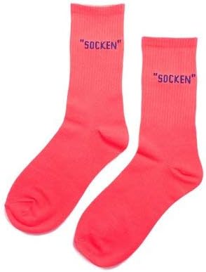 Amazon メンズ ハイミドル丈 ソックス 靴下 Socken ネオン フューシャピンク 並行輸入品 スポーツソックス 通販