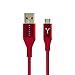 Brydge USB to Micro-USB Charging Cable | Nylon Braided | Kevlar Fiber Core | Quick Charge | 4FT/1.2M Long (Red)