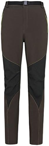 ChezMax Outdoor Men's Slim Polar Fleece Lined Soft Shell Snow Pants Water-Resistant Windproof Climbing Trousers Outdoor Breeches Brown M
