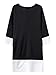 Joeoy Women's Black Colorblock 3/4 Sleeve Crew Neck Shift Dress-XL