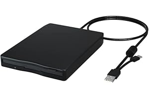 HBFQMDJLX Dual-Interface USB2.0 FDD Floppy Drive 1.44MB USB External Floppy Disk Drive, Compatible with Windows 11/10/8/Linux