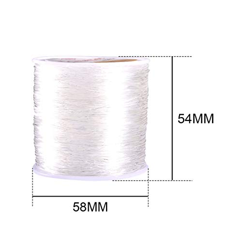 SEVENWELL 1mm Elastic Bracelet String Cord,100m Crystal Stretch Bead Cord for Beading, Jewelry Making