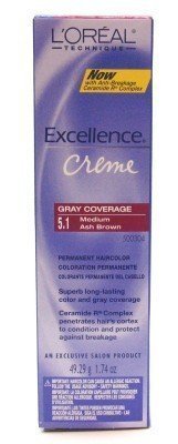 L'Oreal Excellence Creme Color # 5.1 Medium Ash Brown 1.74 oz. (Case of 6)
