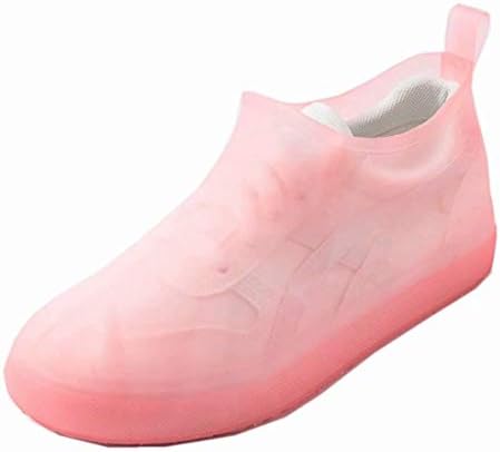 Waterproof Rain Boot Shoe Cover The Reusable Slip-Resistant Overshoes with Excellent Elasticity and Foldable[pink-3738]