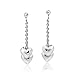 Two Hearts as One .925 Sterling Silver Post Drop Dangle Earrings