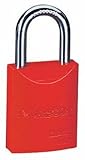 Master Lock 6835KARED High-Visibility Keyed-Alike Aluminum Padlock, Red
