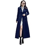 Women's Double Breasted Trench Coat - Slim Fit Long Duster Overcoat | Casual & Formal Full Length Coat