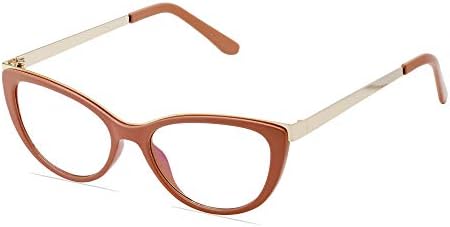Premium Blue light blocking glasses - Cateye Frame equipped with Metal Arms and high grade blue block lenses- Anti Eyestrain