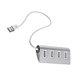USB Hub, Rosa Schleife 4 Port Universal High Speed USB Hub with Aluminum Alloy Material for MacBook Air Pro, Surface Pro 3, Smartphone Tablet PCs
