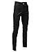 FLATSEVEN Mens Slim Fit Chino Pants Trouser Premium Cotton (CH101) Black, Size M